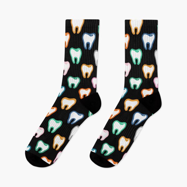 Item preview, Rainbow Dental Valentines Teeth Pattern Colorful Neon Tooth Dental Assistant Dental Squad Students Socks Gifts Funny Dentist designed and sold by NOorYES.
