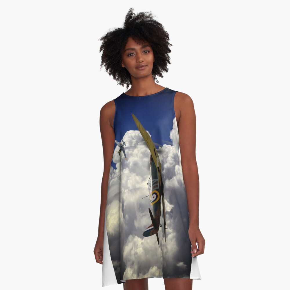 Vista previa del artículo con la obra «Vestido acampanado», diseñado y vendido por aviationart.