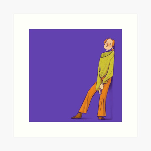 Girl leaning against the wall Art Print