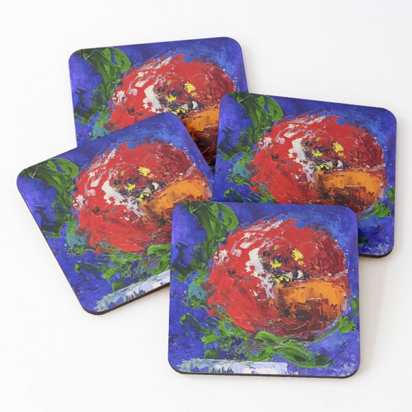 Item preview, Red Peony Flower Abstract Oil Painting Print designed and sold by NatalyMak.