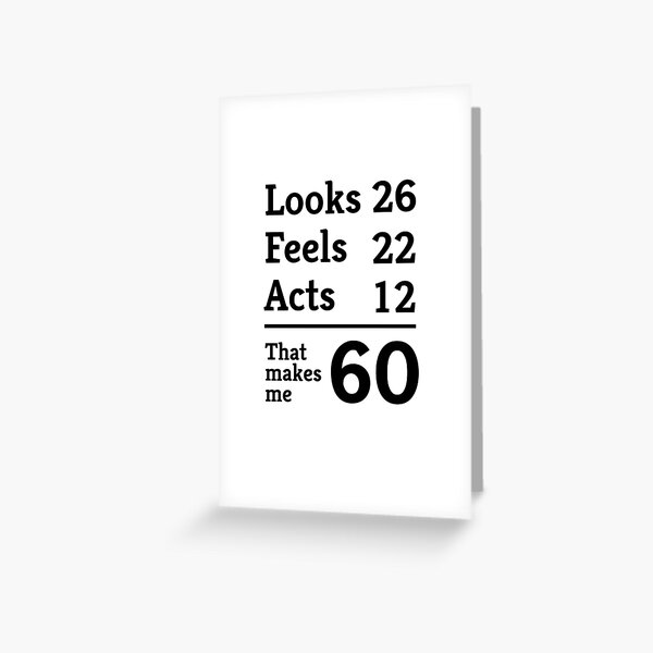 Item preview, Looks 26. Feels 22. Acts 12. That makes me 60 designed and sold by mania.