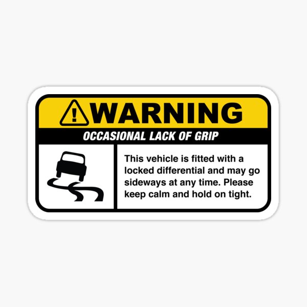 Underpowered Engine Warning Sticker (English) Sticker for Sale by  BombaCollection