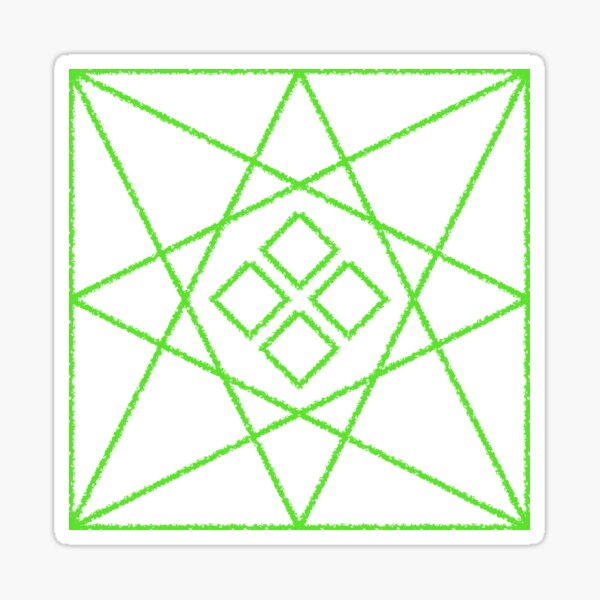 Green Crayon Wireframe Sticker