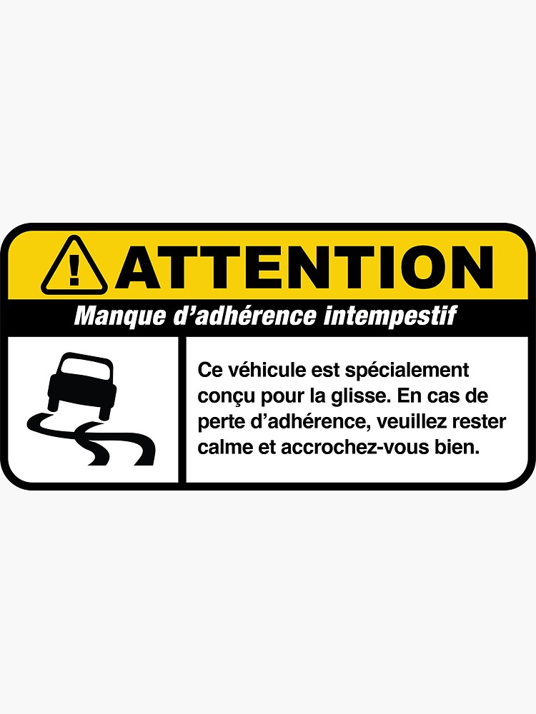 Underpowered Engine Warning Sticker (English) Sticker for Sale by  BombaCollection