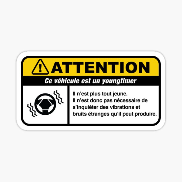 Vintage Car Warning Sticker (English) Sticker for Sale by BombaCollection