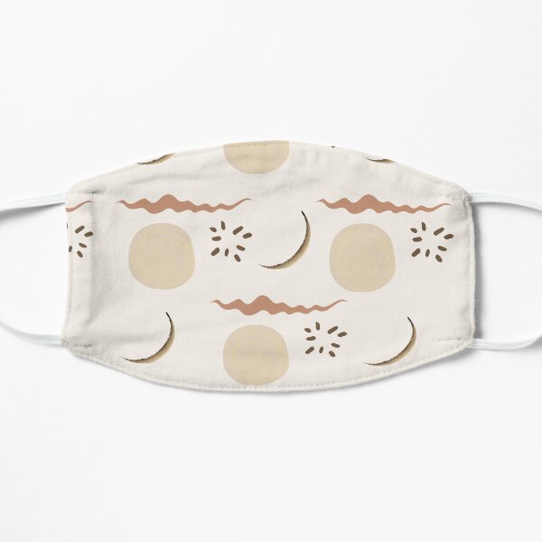 sun and moon pattern boho style Flat Mask