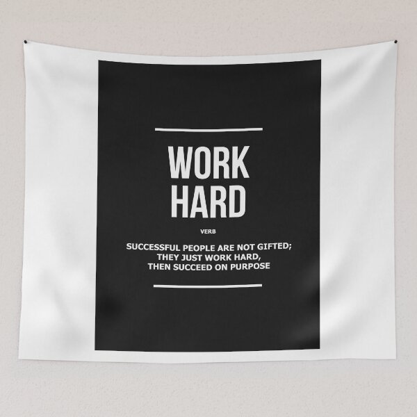 Item preview, Work Hard Verb Motivational Inspirational Work Hard Play Harder Quote designed and sold by SuccessHunters.