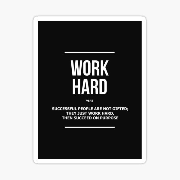 Vista previa del artículo con la obra «Trabajar duro Verbo Motivación Inspiración Trabajar duro Jugar más duro Cita», diseñado y vendido por SuccessHunters.