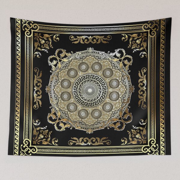 Item preview, Ornate Baroque Gold Pearl Black Waves Greek Meander designed and sold by Yiorgos Designs.