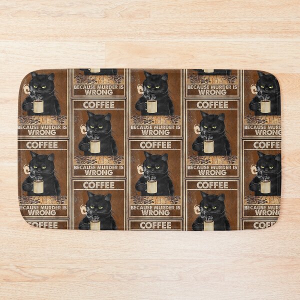 Item preview, Funny Black Cat Drinks Coffee, Coffee Because Murder Is Wrong, Gifts For Coffee Lovers, Cool Cat  designed and sold by zacben.