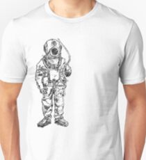 Antiker altmodischer antiker Sporttaucher Dry Suit Slim Fit T-Shirt