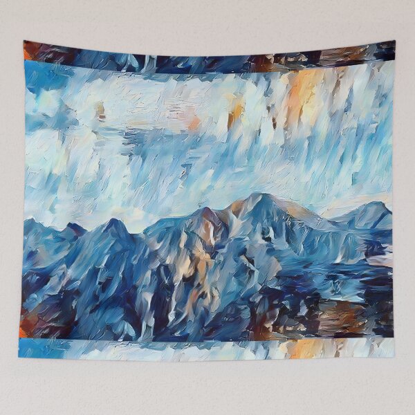 Item preview, AI Generated Style Transfer Art, Mountain Painting designed and sold by ACC .