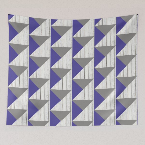 Item preview, White wooden wall with Very Peri Purple and Gray designed and sold by Ninaeva.