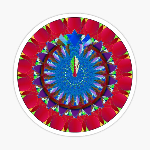 Fractal Mandala 22 featuring the Star of David Sticker