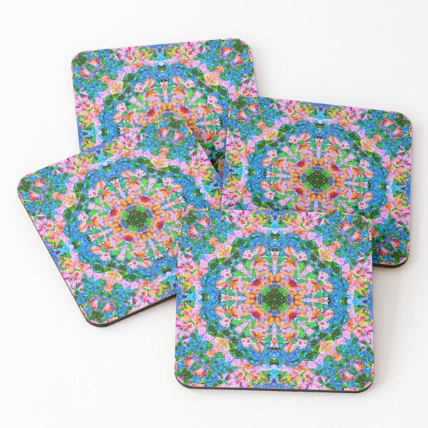 Item preview, Jasmine Flowers by William Morris - Faded Green Blue Orange Pink Floral Vintage Star Pattern Variation designed and sold by PatternPerfect.
