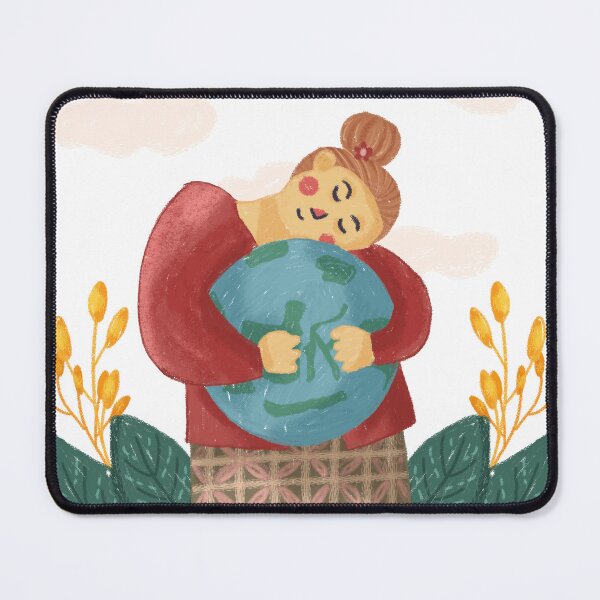 Item preview, Indonesian red kebaya woman hugs earth designed and sold by tamongg14.