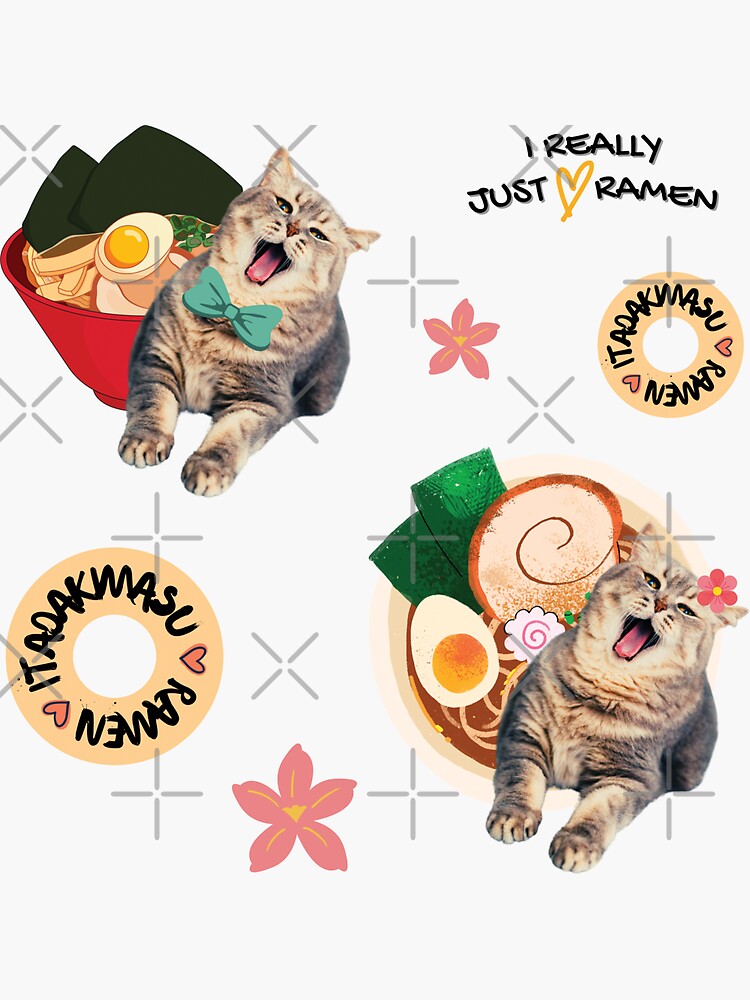 "Think Ramen Kawaii Neko Asian Food Foodies Cat Lover " Sticker by