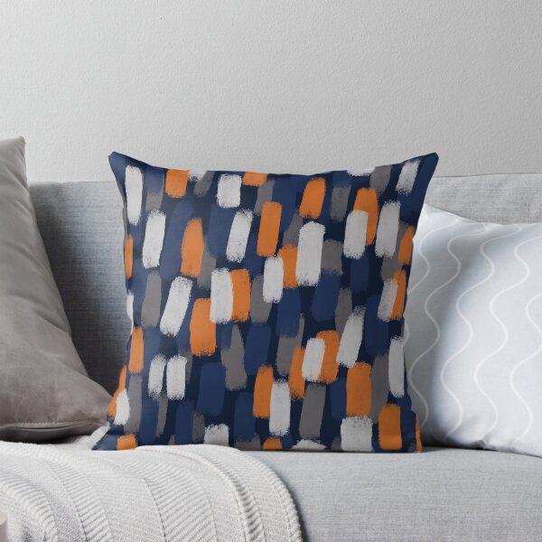 Aperçu de l'œuvre Abstrait, orange et bleu, effet pinceau créée et vendue par OneThreeSix.