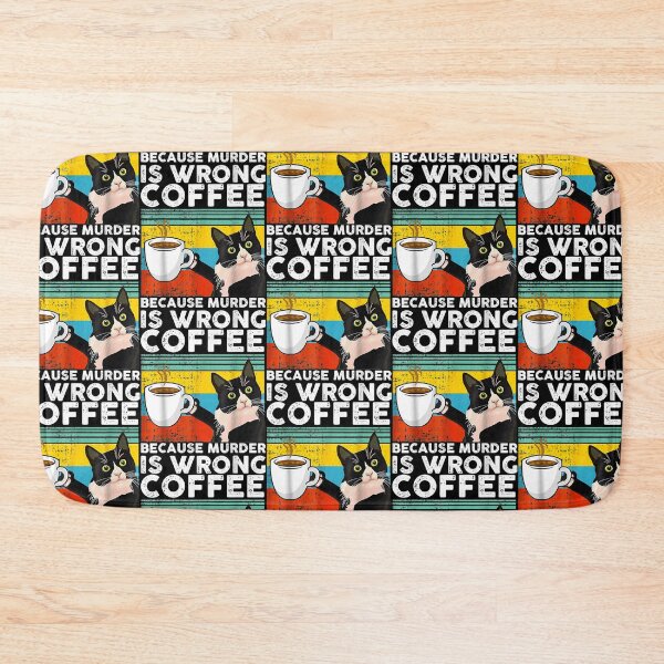 Item preview, Coffee Because Murder Is Wrong, Funny Black Cat Drinks Coffee Gifts For Cat Lovers, Cool Coffee designed and sold by zacben.