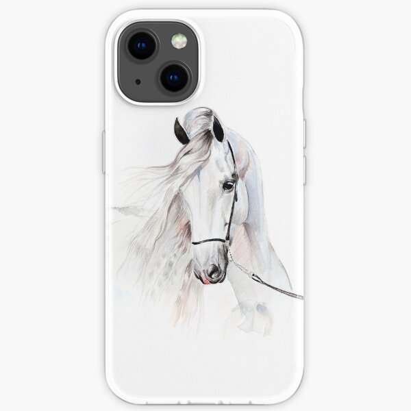 Andalusian horse watercolor painting iPhone Soft Case