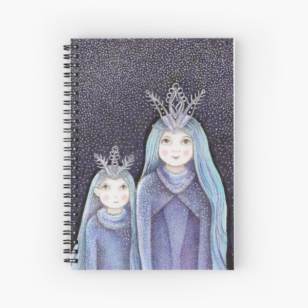 two ice princesses with a starry night Spiral Notebook