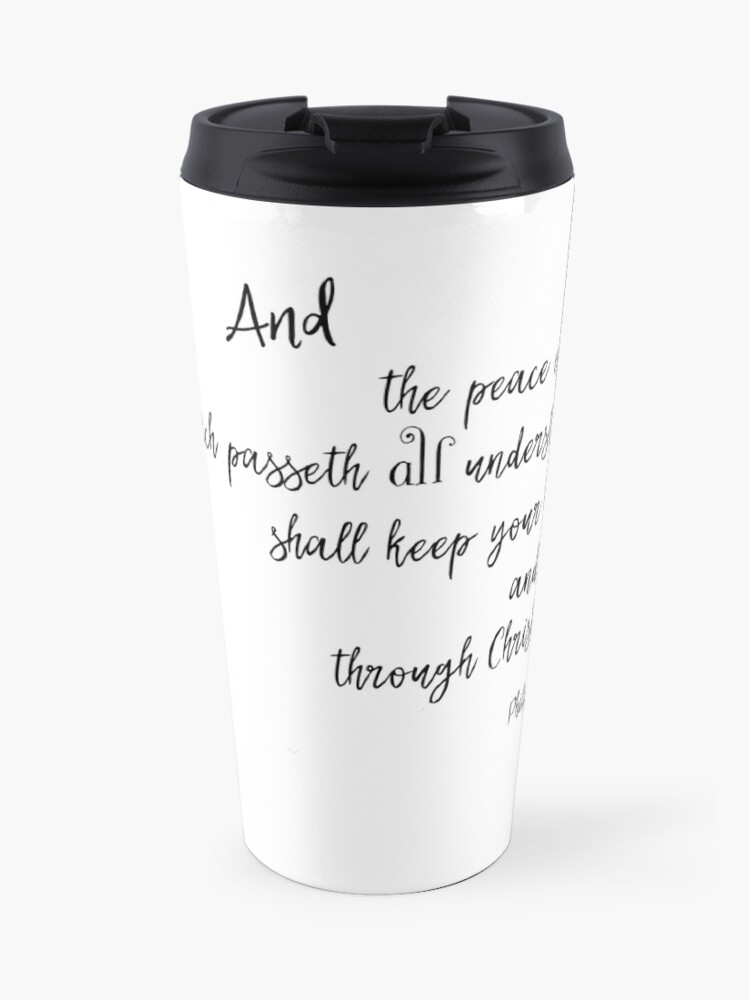 Peace Of God Bible Verse Travel Mug By Motivateme Redbubble