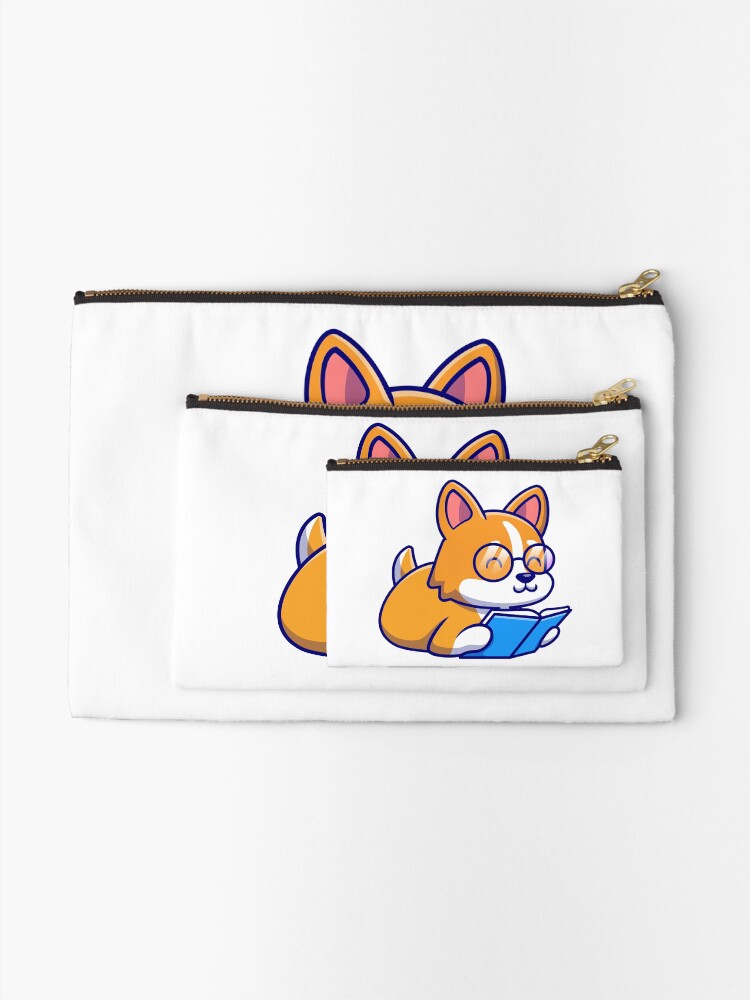 Thumbnail 2 of 4, Zipper Pouch, corgi reader designed and sold by OtterFactory.