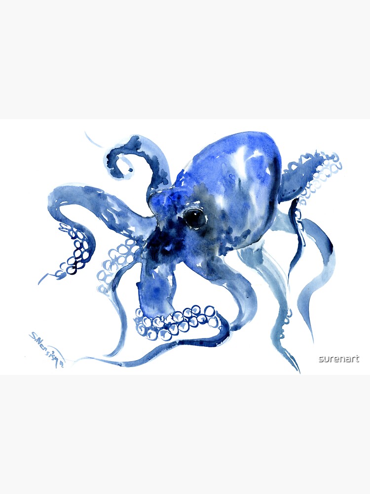 Navy Blue OCtopus Artwork by surenart