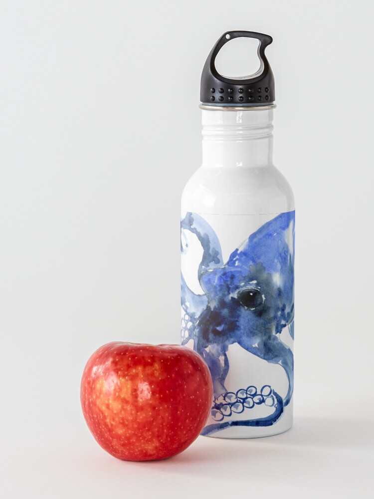 Alternate view of Navy Blue OCtopus Artwork Water Bottle