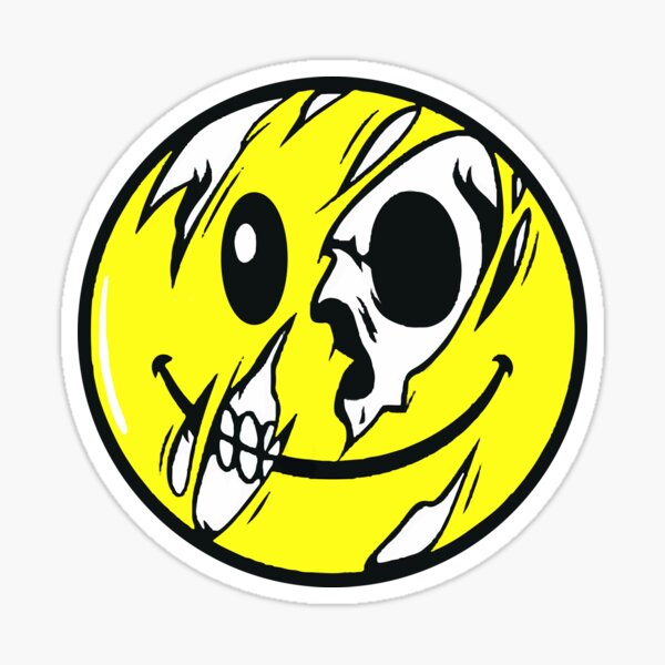 Smiling Skull Skeleton Sticker For Sale By Mammotshirt Redbubble 