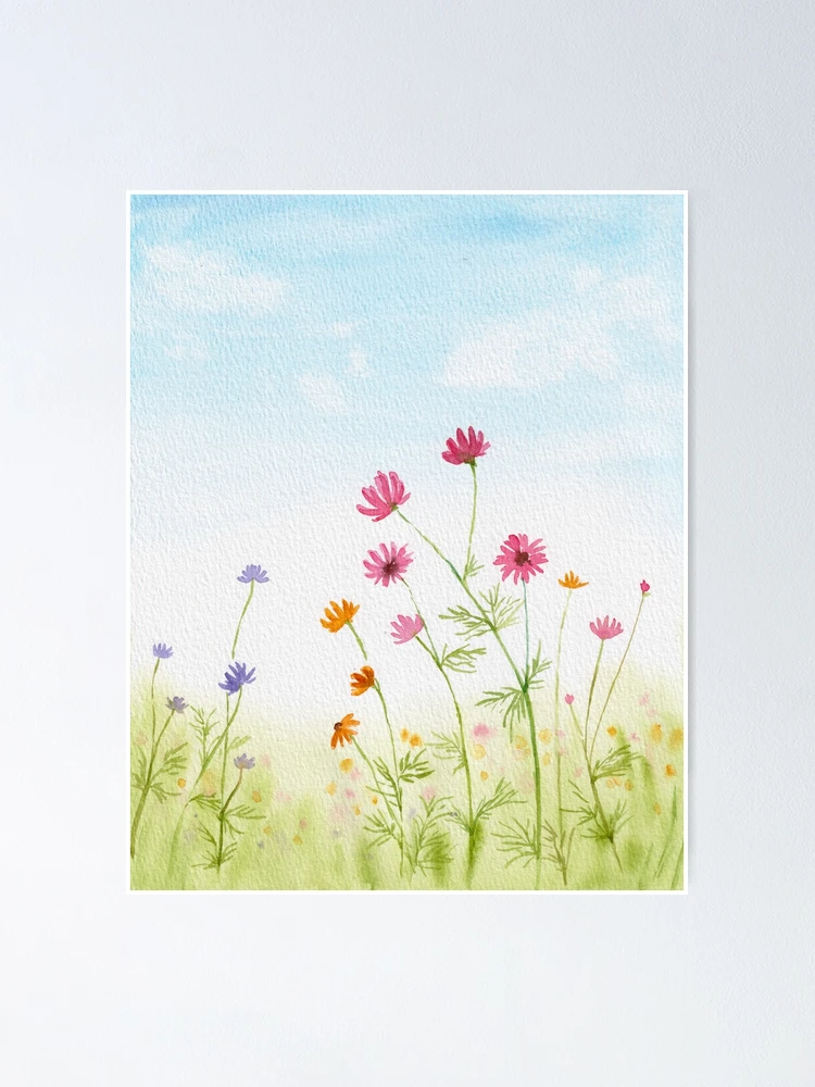 Sky　アメリ　WATERCOLOR PAINT FLORAL Sky full of clouds ☁️ ✨#watercolor #watercolour