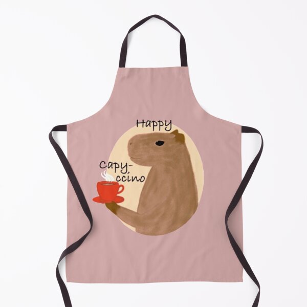Item preview, Happy capy-ccino pastel pink capybara pun designed and sold by glowvim.
