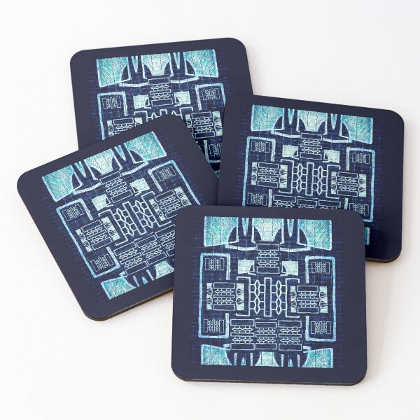Item preview, "House of the Mansa"  - Blue African Ethnic Contemporary Abstract Mudcloth Tribal Art Designs designed and sold by Tony Cisse.