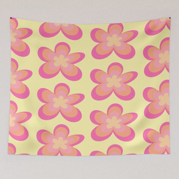 Item preview, Neon Orange and Pink Retro Daisy Flower designed and sold by hannahvira.