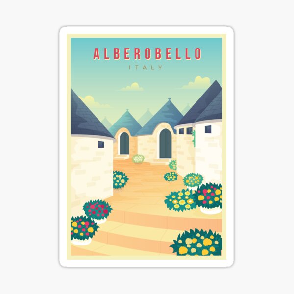 Item preview, Alberobello, Italy - Vintage Travel Poster designed and sold by Atifslm.