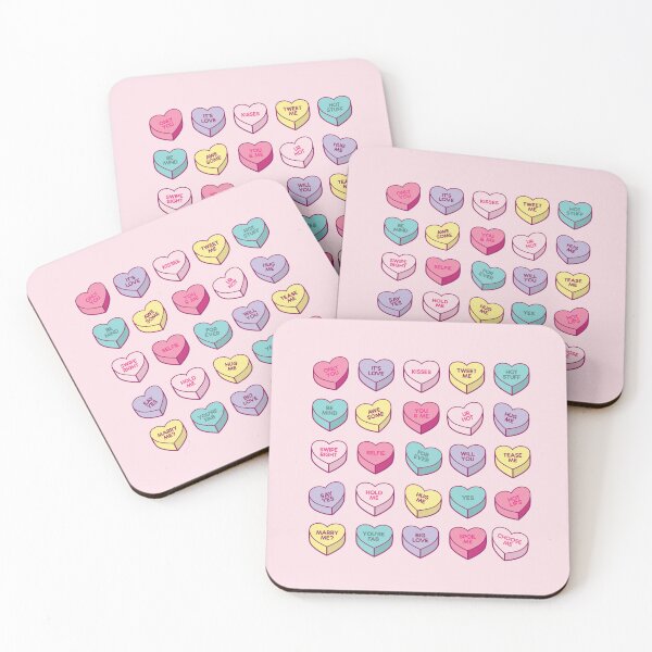 Item preview, Love Heart Candy Pattern on Pastel Pink for Valentines Day designed and sold by Hixon House.