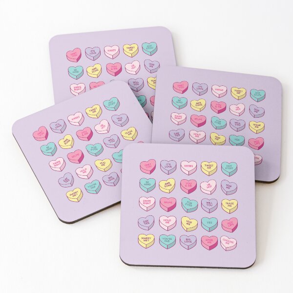 Item preview, Love Heart Candy Pattern on Pastel Purple for Valentines Day designed and sold by Hixon House.