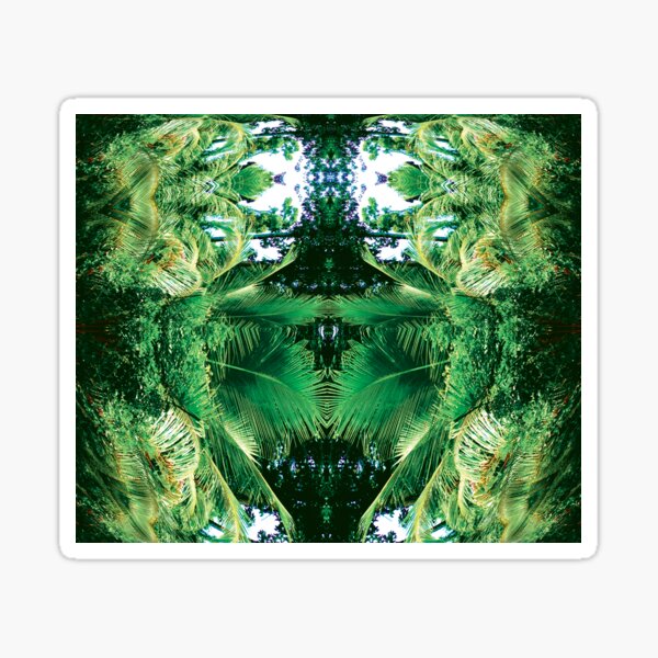 GREEN PALM TREE URN Sticker