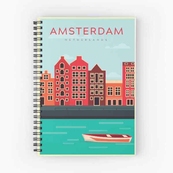 Item preview, Amsterdam, Netherlands - Vintage Travel Poster designed and sold by Atifslm.