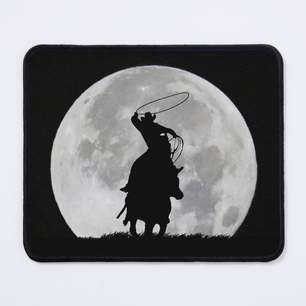 Item preview, Cowboy Horse and Steer Roping in Big Surreal Full Moon Country Western designed and sold by Stephanie Laird.