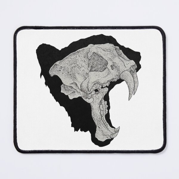 Item preview, Dotwork Tiger Skull Art Print designed and sold by DrawWithSacha.