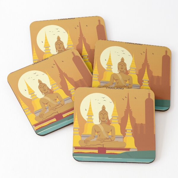 Item preview, Bangkok, Thailand - Vintage Travel Poster designed and sold by Atifslm.
