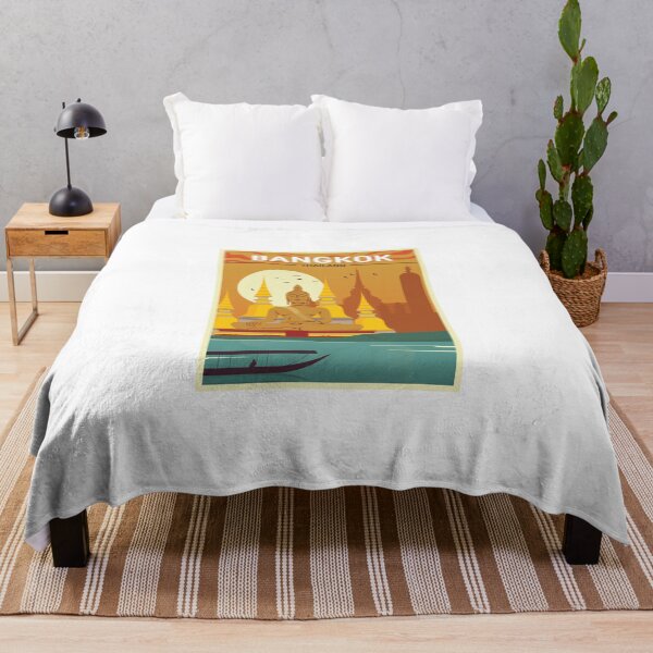Item preview, Bangkok, Thailand - Vintage Travel Poster designed and sold by Atifslm.