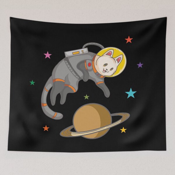 Item preview, Astronaut Cat Over Saturn designed and sold by AfropunkDesigns.