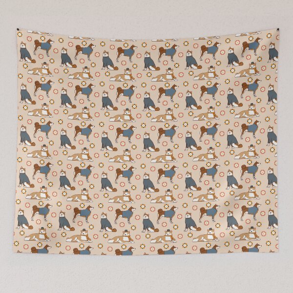 Item preview, Japanese Akita -  Cute Brown and Tan Dog Illustration Pattern  designed and sold by TheRainbowRoom.