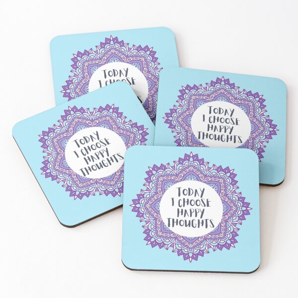 Artikelvorschau, Heute wähle ich glückliche Gedanken Mandala Positive Affirmation entworfen und verkauft von JDWCreations.
