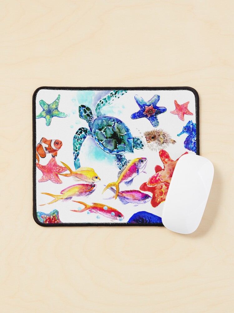 Thumbnail 1 von 5, Mauspad, Korallenmeer, Unterwasserszenenstrand, tropische bunte Kinder entwerfen Kinderraumkunst designt und verkauft von surenart.