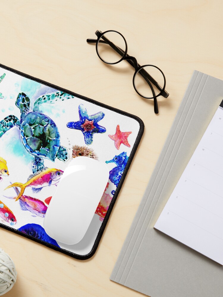 Thumbnail 3 von 5, Mauspad, Korallenmeer, Unterwasserszenenstrand, tropische bunte Kinder entwerfen Kinderraumkunst designt und verkauft von surenart.