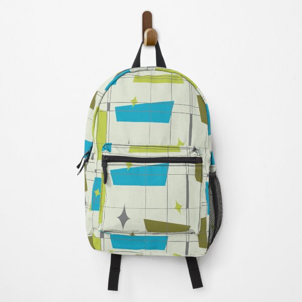 Item preview, Retro Mid Century Modern Atomic Abstract Shapes in Green and Blue designed and sold by lovevisionkarma.