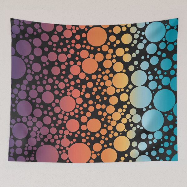 Item preview, colored circular print and black background designed and sold by Martapp.